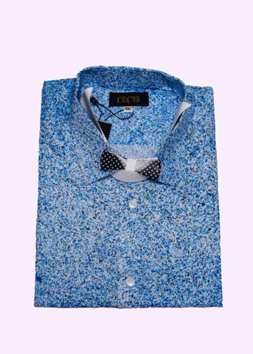 Pattern Shirt (M) Blue -005
